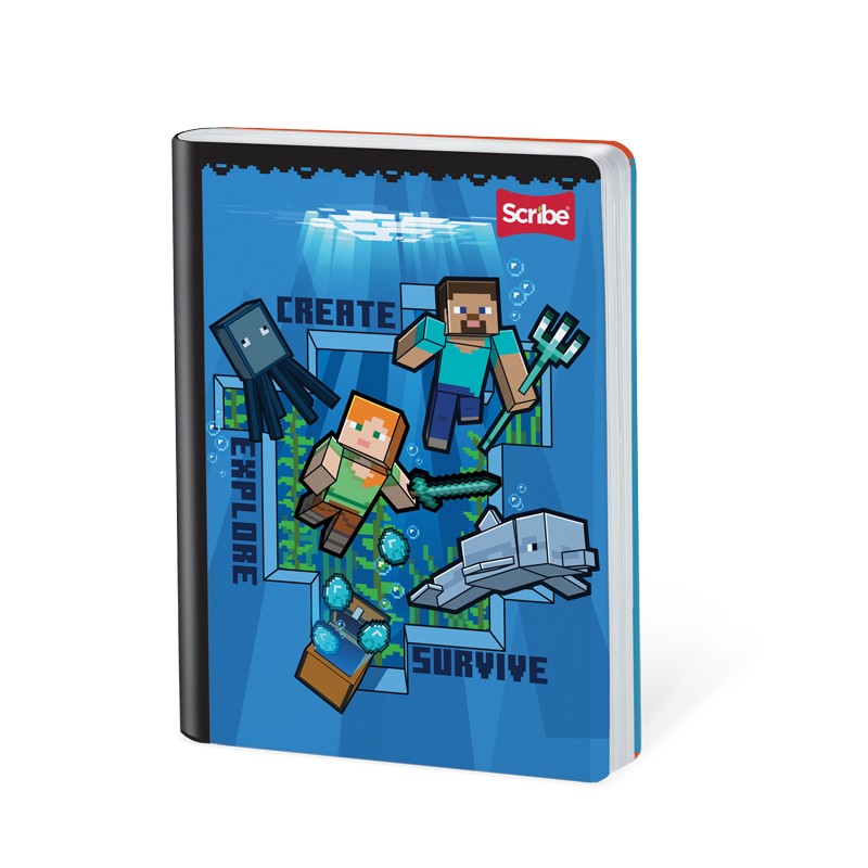 Cuaderno Cosido Minecraft 100 Hojas Cuadriculado Scribe