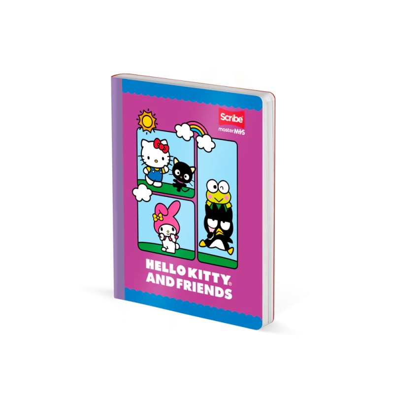 Cuaderno Cosido Hello Kitty And Friends 100 Hojas Cuadriculado M+S Scribe