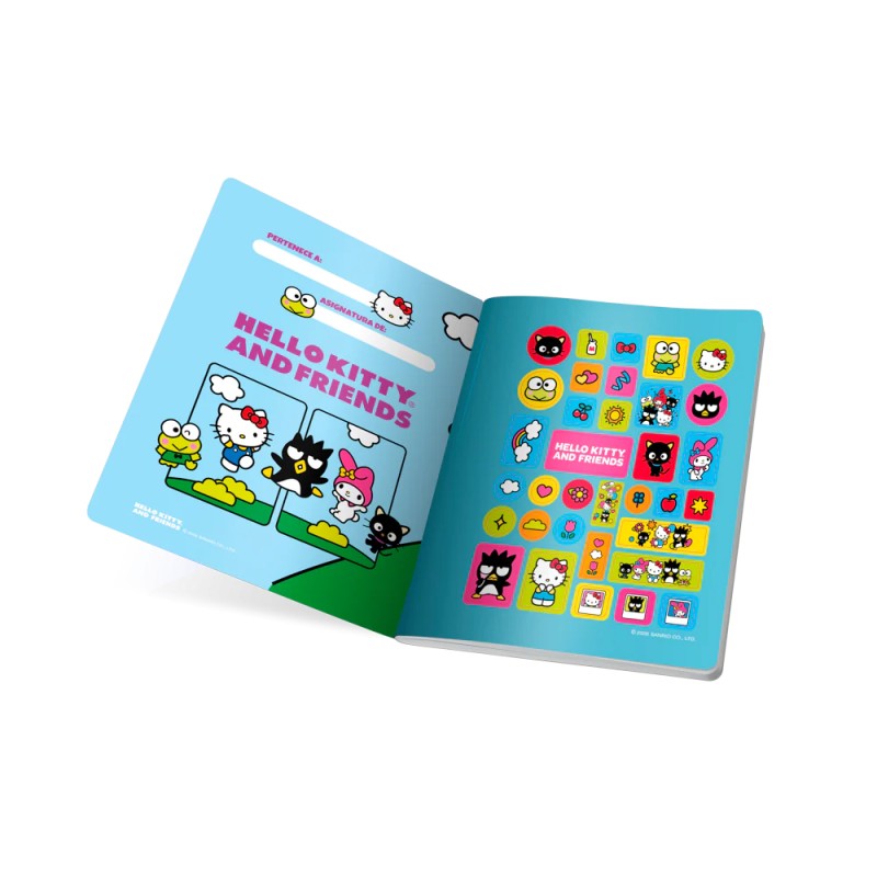 Cuaderno Cosido Hello Kitty And Friends 100 Hojas Cuadriculado M+S Scribe